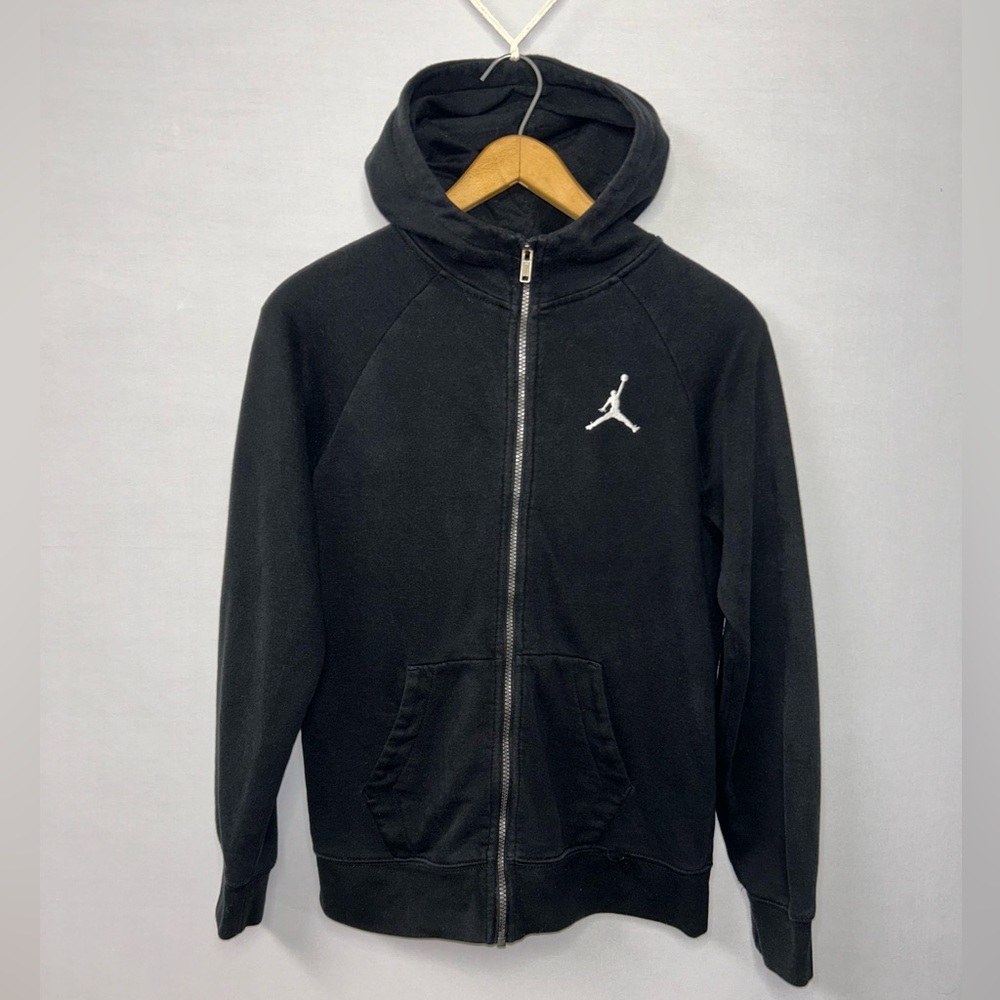 Black Jordan Full-Zip Hoodie — Boys XL